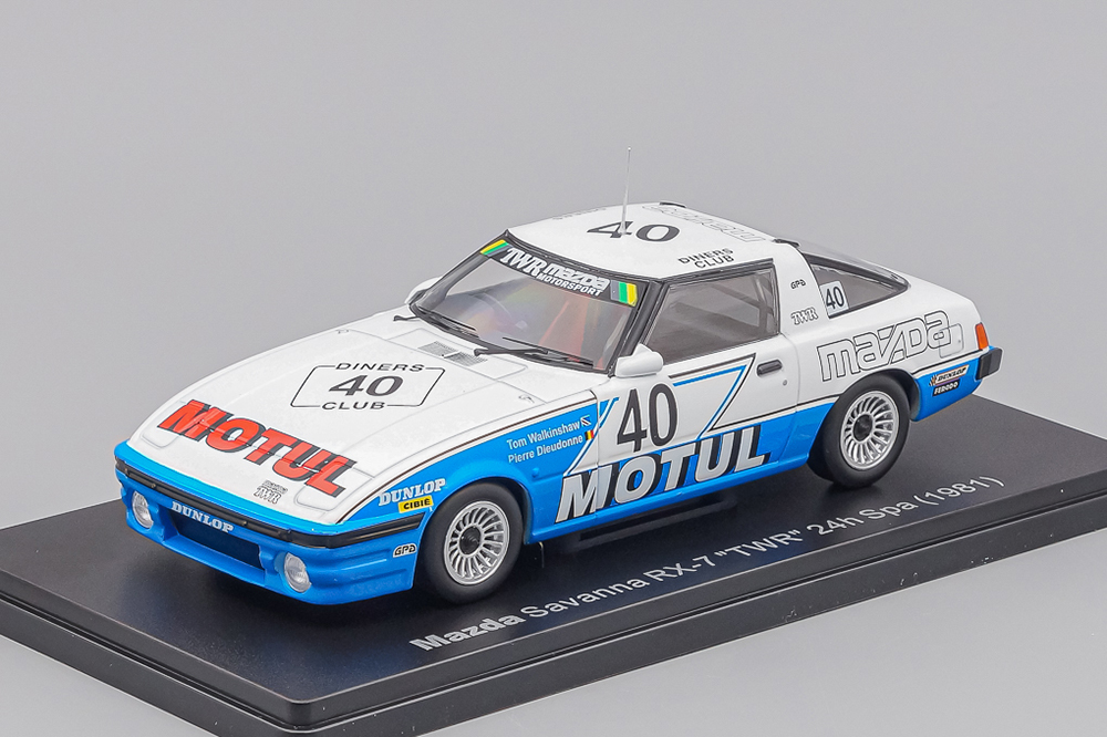 MAZDA SAVANNA RX-7 TEAM MOTUL TWR №40 WINNER 24H SPA 1981 TOM WALKINSHAW - PIERRE DIEUDONNE, WHITE BLUE