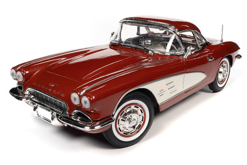CHEVROLET CORVETTE CONVERTIBLE 1961 HONDURAS MAROON WITH WHITE COVES (БОРДОВЫЙ С БЕЛЫМ)