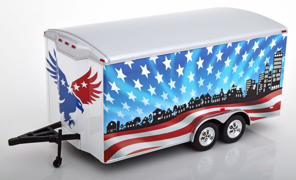 SONSTIGES CAR TRAILER STARS AND STRIPES WHITE RED BLUE