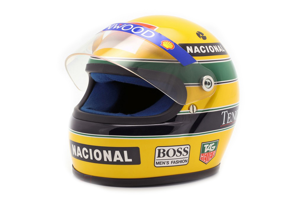 HELMET AYRTON SENNA MCLAREN MP4/8 #8 FORMULA 1 1993 / ШЛЕМ АЙРТОНА СЕННЫ МАКЛАРЕН (РАЗМЕРЫ 15 х 11 х 10 см)