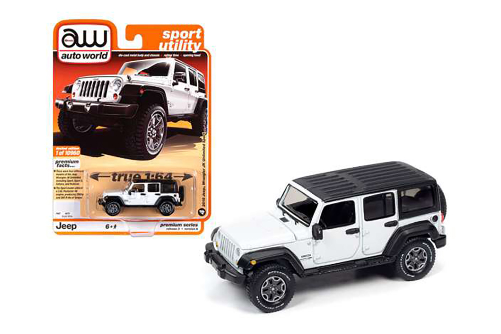 JEEP WRANGLER JK UNLIMITED SPORT 2018 4 ДВЕРИ БЕЛЫЙ С ЧЕРНЫМ (ДЛИНА МОДЕЛИ 6-10 СМ)