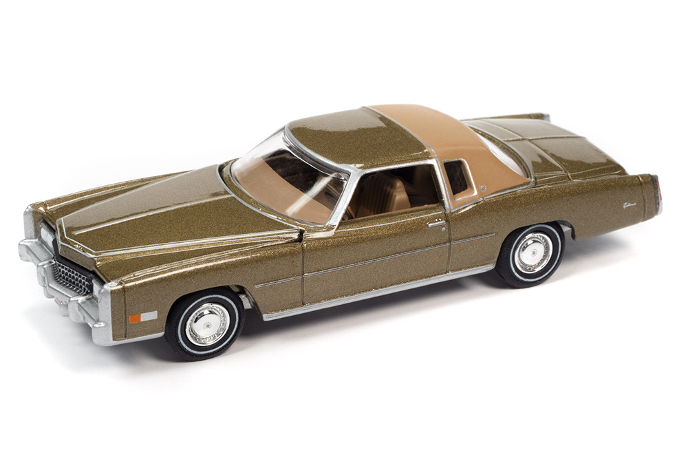 CADILLAC ELDORADO 1975 TARRAGON GOLD POLY WITH SANDLEWOOD TAN (КОРИЧНЕВЫЙ) (ДЛИНА МОДЕЛИ 6-10 СМ)