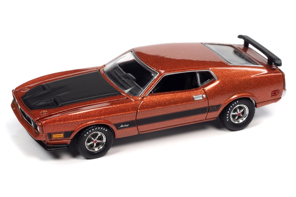FORD MUSTANG MACH 1 1973 КОРИЧНЕВЫЙ МЕТАЛЛИК (ДЛИНА МОДЕЛИ 6-10 СМ)