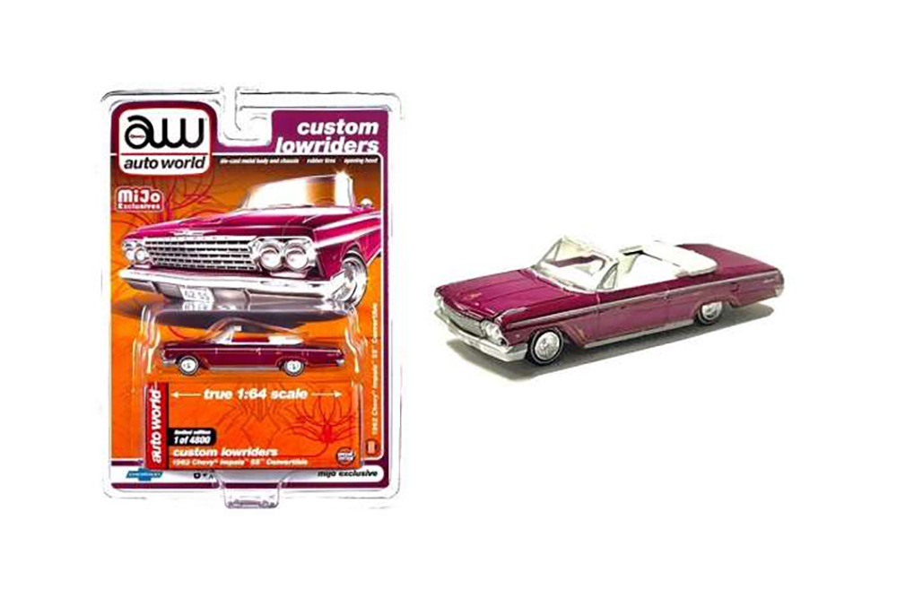 CHEVROLET IMPALA SS CONVERTIBLE 1962 ФИОЛЕТОВЫЙ (ДЛИНА МОДЕЛИ 6-10 СМ)