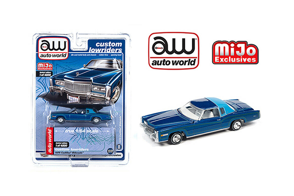 CADILLAC ELDORADO I 1975 СИНИЙ (ДЛИНА МОДЕЛИ 6-10 СМ)