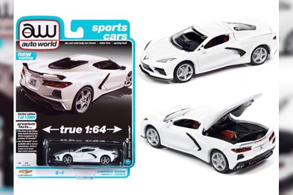 CHEVROLET CORVETTE (2020), ARCTIC WHITE (ДЛИНА МОДЕЛИ 6-10 СМ)