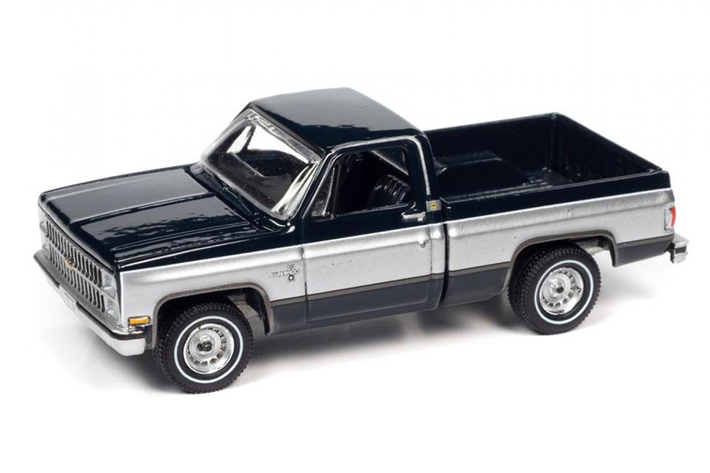CHEVROLET CHEVY SILVERADO 10 1982 BLUE/SILVER (ДЛИНА МОДЕЛИ 6-10 СМ)