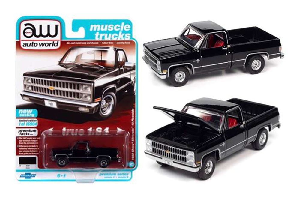 CHEVROLET SILVERADO 10 1982 MIDNIGHT BLACK (ЧЕРНЫЙ) (ДЛИНА МОДЕЛИ 6-10 СМ)