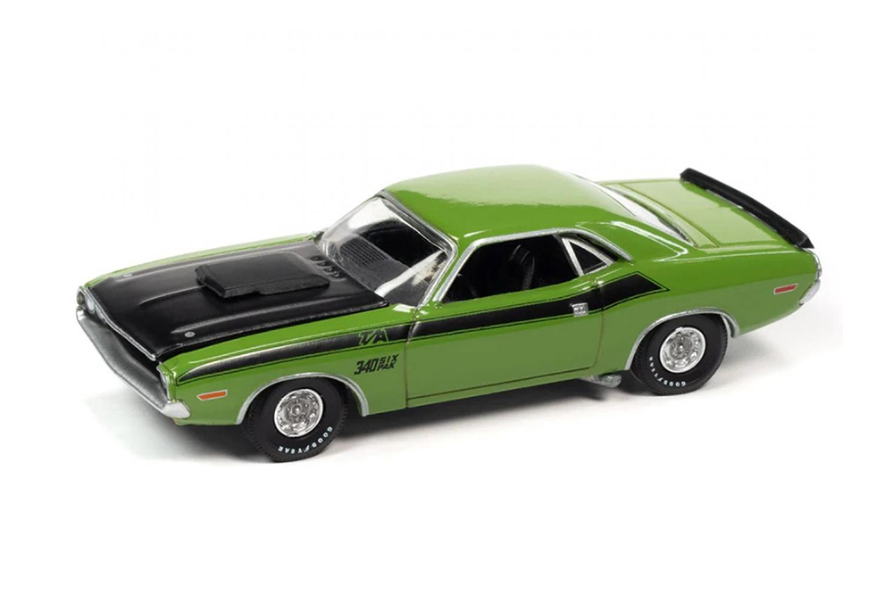 DODGE 1970 CHALLENGER T/A GREEN / ДОДЖ ЧЕЛЕНЖЕР T/A 1970 ЗЕЛЕНЫЙ (ДЛИНА МОДЕЛИ 6-10 СМ)