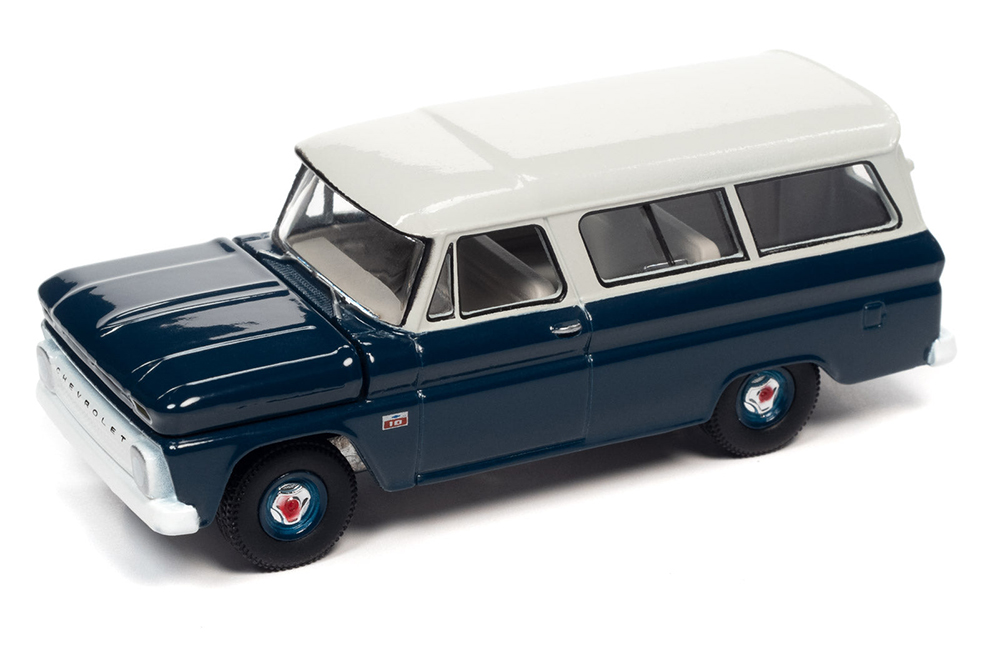 CHEVROLET SUBURBAN 1966 DARK BLUE BODY WITH WHITE ROOF (СИНИЙ С БЕЛЫМ) (ДЛИНА МОДЕЛИ 6-10 СМ)