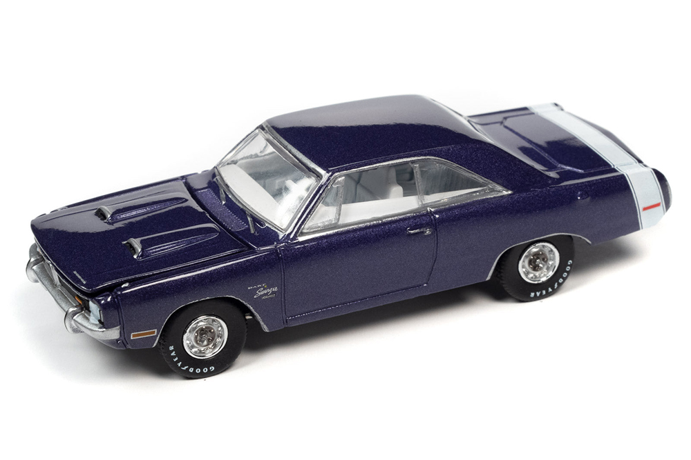 DODGE DART SWINGER 340 SPECIAL 1971 PLUM CRAZY WITH WHITE REAR STRIPE (ФИОЛЕТОВЫЙ С БЕЛЫМ) (ДЛИНА МОДЕЛИ 6-10 СМ)