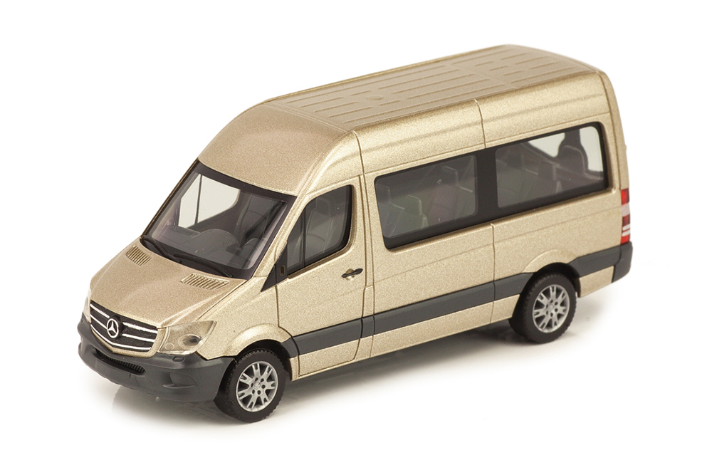 MERCEDES-BENZ SPRINTER МИКРОАВТОБУС БЕЖЕВЫЙ МЕТАЛЛИК (ДЛИНА МОДЕЛИ 3-5 СМ)