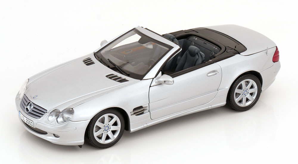 MERCEDES SL-KLASSE WITH WORKABLE HARDTOP AND LEATHER UPHOLSTERY 2001 SILVER
