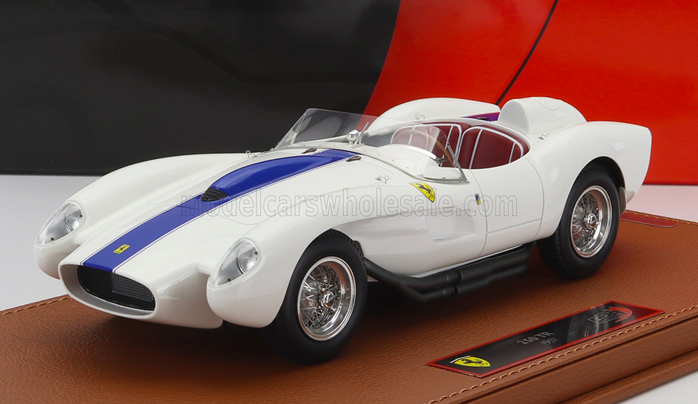 FERRARI 250TR TESTAROSSA SPIDER (1957) - CON VETRINA - WITH SHOWCASE, WHITE BLUE