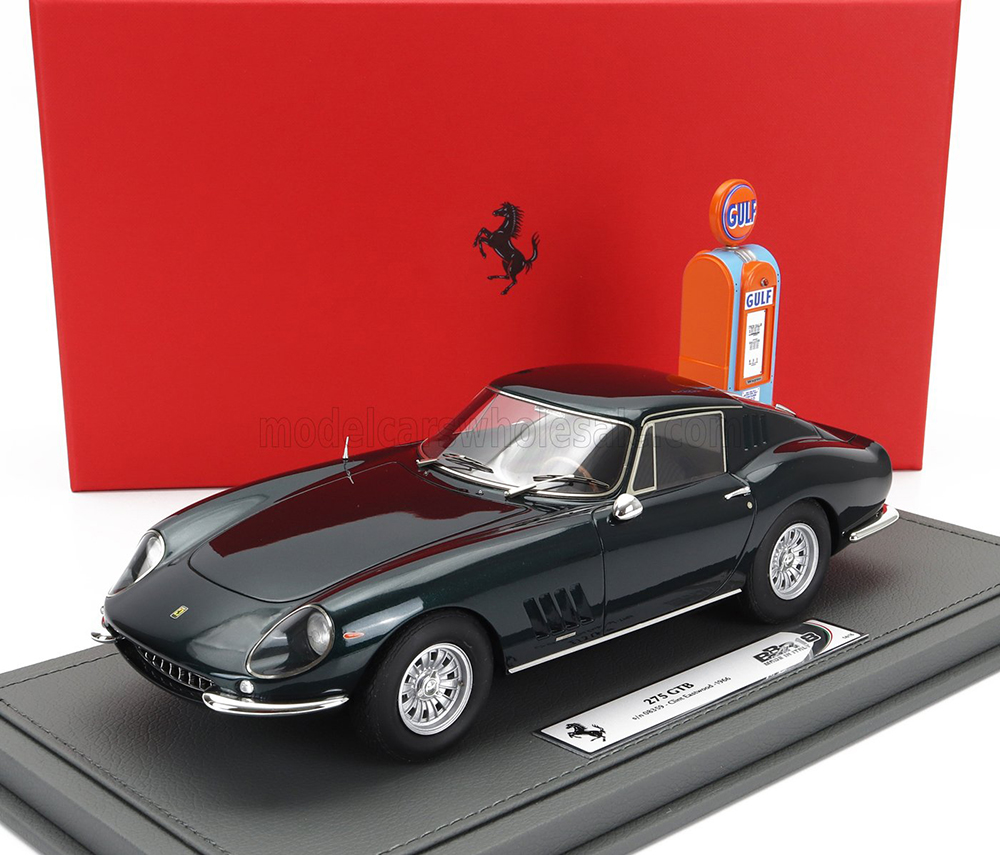 FERRARI 275 GTB S/N 08359 COUPE WITH (1966) - CON POMPA DI BENZINA - WITH GULF FUEL PUMP - PERSONAL CAR CLINT EASTWOOD - CON VETRINA - WITH SHOWCASE, GREEN MET