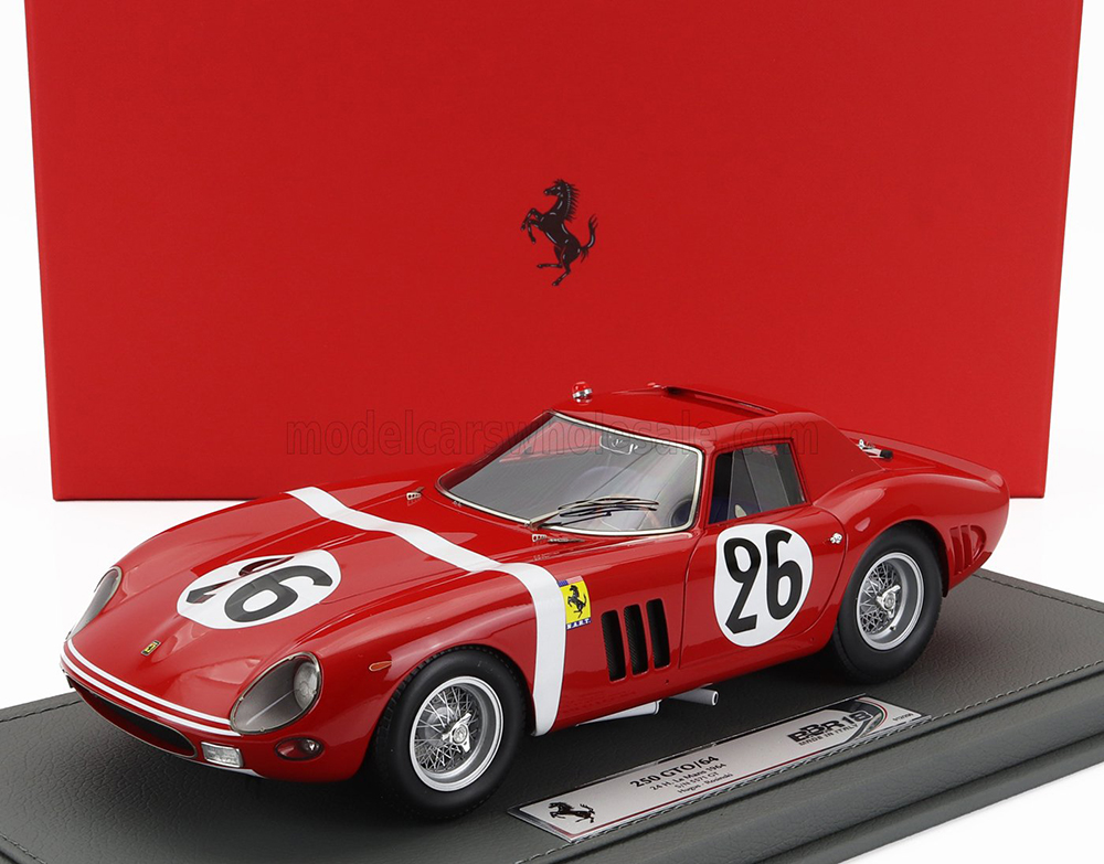 FERRARI 250 GTO 3.0L V12 TEAM NORTH AMERICAN RACING N.A.R.T. #26 24H LE MANS (1964) ED HUGUS - JOSE ROSINSKI - CON VETRINA - WITH SHOWCASE, RED WHITE