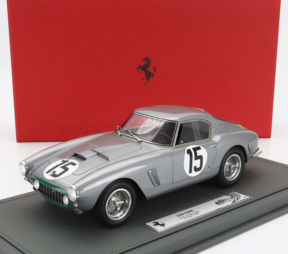 FERRARI 250 GT SWB 3.0L V12 TEAM A.G. WHITEHEAD #15 24H LE MANS (1960) GRAHAM WHITEHEAD - HENRY TAYLOR - CON VETRINA - WITH SHOWCASE, SILVER GREEN