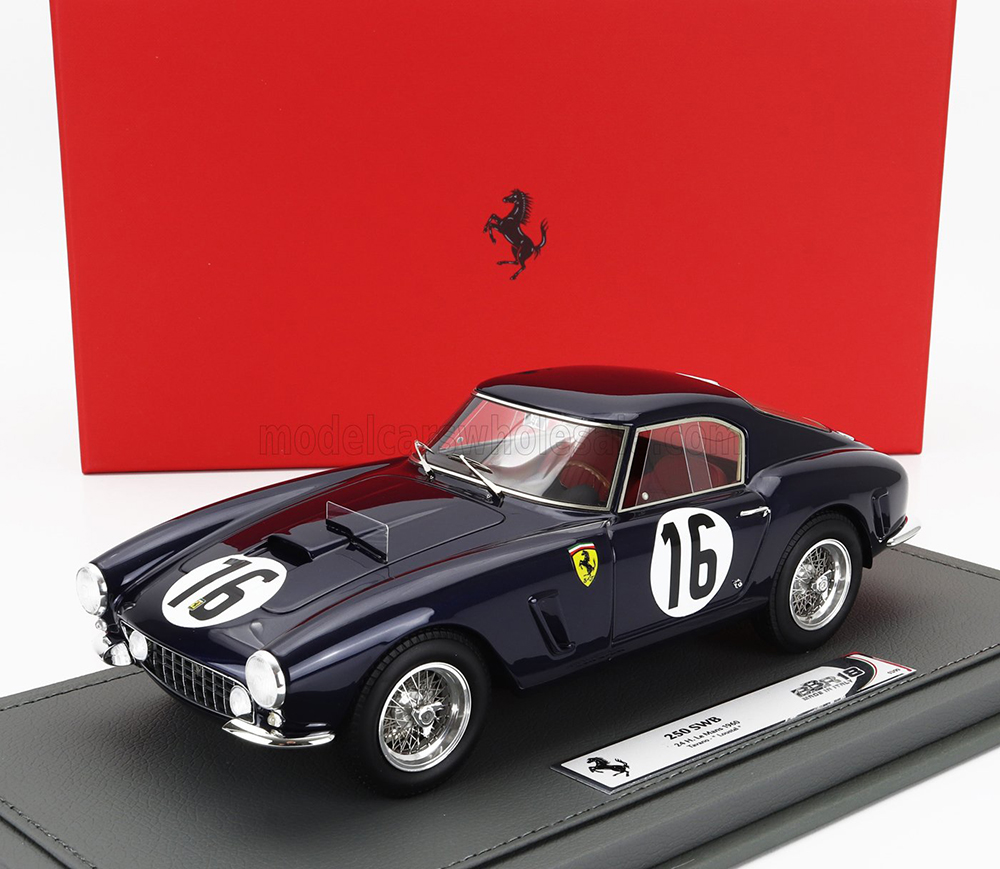 FERRARI 250GT SWB 30.L V12 TEAM F.TAVANO #16 24H LE MANS (1960) FERNAND TAVANO - PIERRE DUMAY (LOUSTEL) - CON VETRINA - WITH SHOWCASE, BLUE