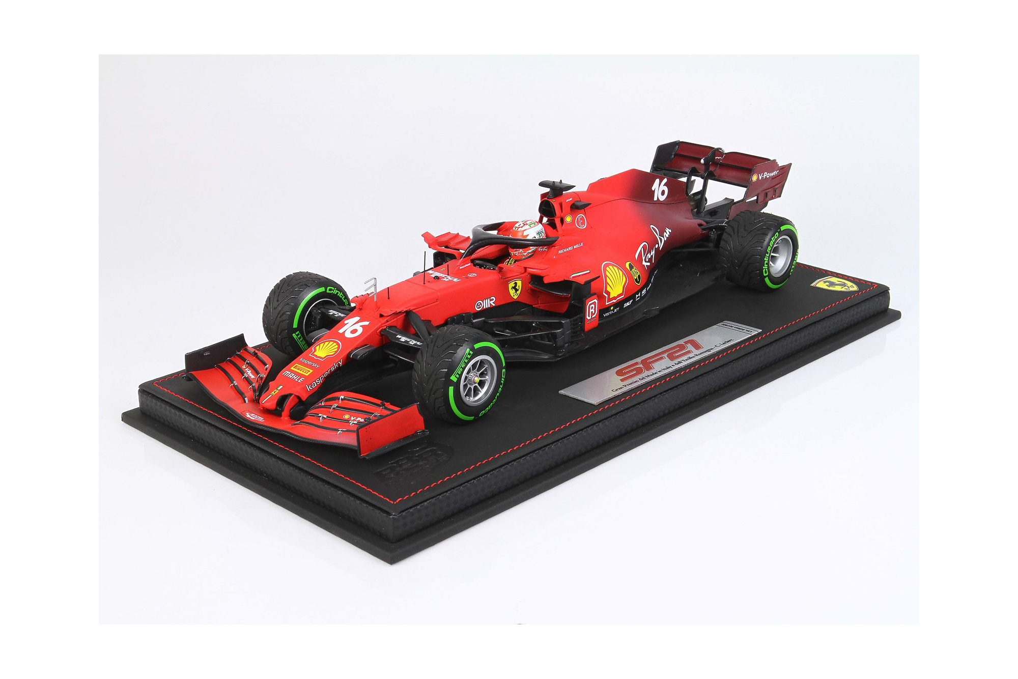 FERRARI SF21 GRAN PREMIO DEL MADE IN ITALY E DELL EMILIA ROMAGNA C. LECLERC CAR N.16 GREEN INTERMEDIATE TIRES / ФЕРРАРИ СФ21 ГРАН ПРЕМИО ДЕЛ Е ДЕЛЛ ЕМИЛИА РОМАГНА К 1:18 ЗЕЛЕНЫЙ