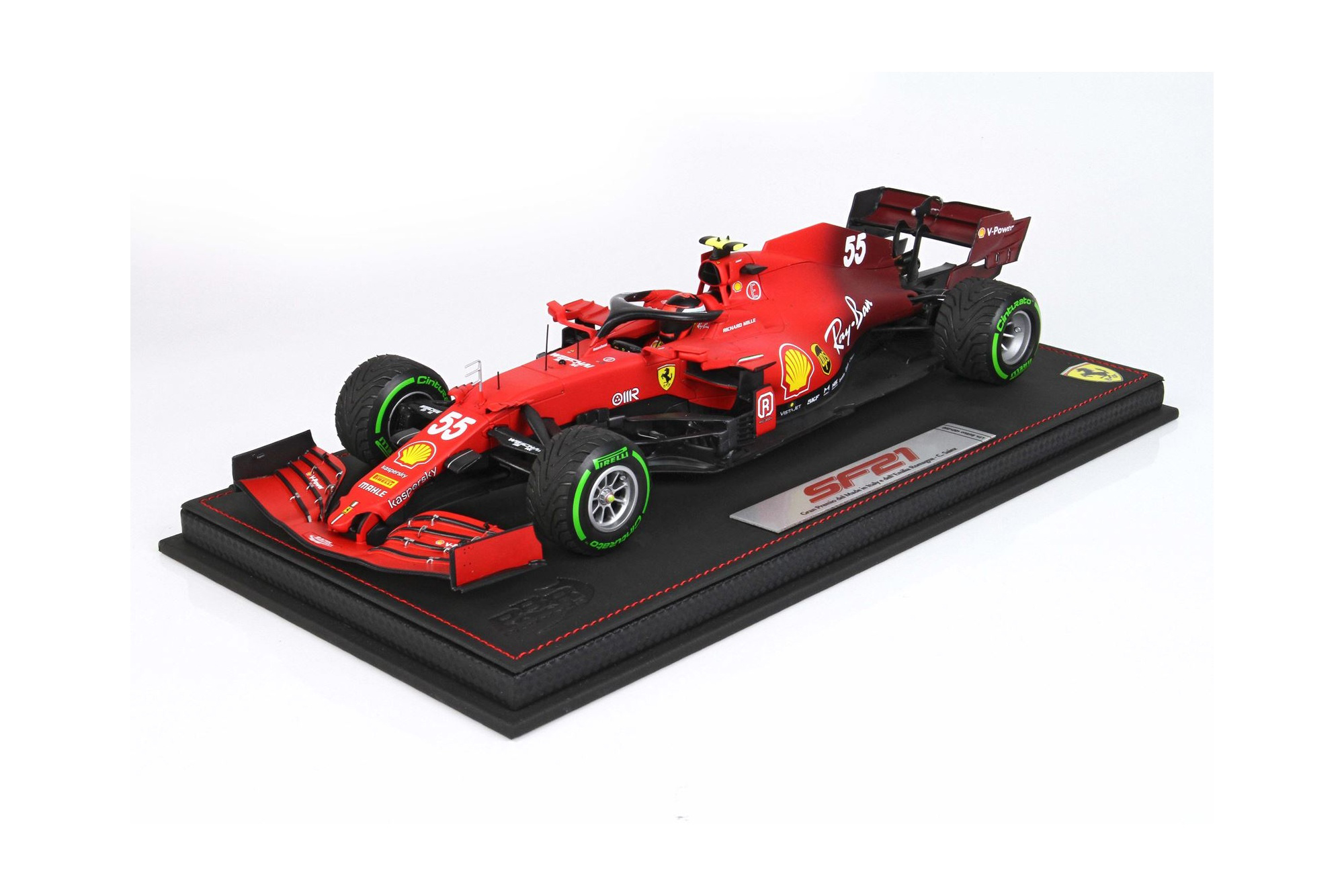 FERRARI SF21 GRAN PREMIO DEL MADE IN ITALY E DELL EMILIA ROMAGNA C. SAINZ CAR N. 55 GREEN INTERMEDIATE TIRES / ФЕРРАРИ СФ21 ГРАН ПРЕМИО ДЕЛ Е ДЕЛЛ ЕМИЛИА РОМАГНА К 1:18 ЗЕЛЕНЫЙ