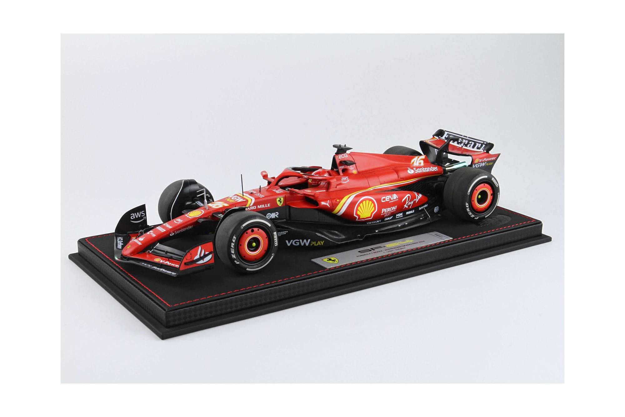 FERRARI SF24 AUSTRALIAN GP 2024 DIECAST - LUXURY PACKAGING C. LECLERC 2ND POSITION / ФЕРРАРИ СФ24 АВСТРАЛИЙСКИЙ ГРАН-ПРИ 2024 1:18