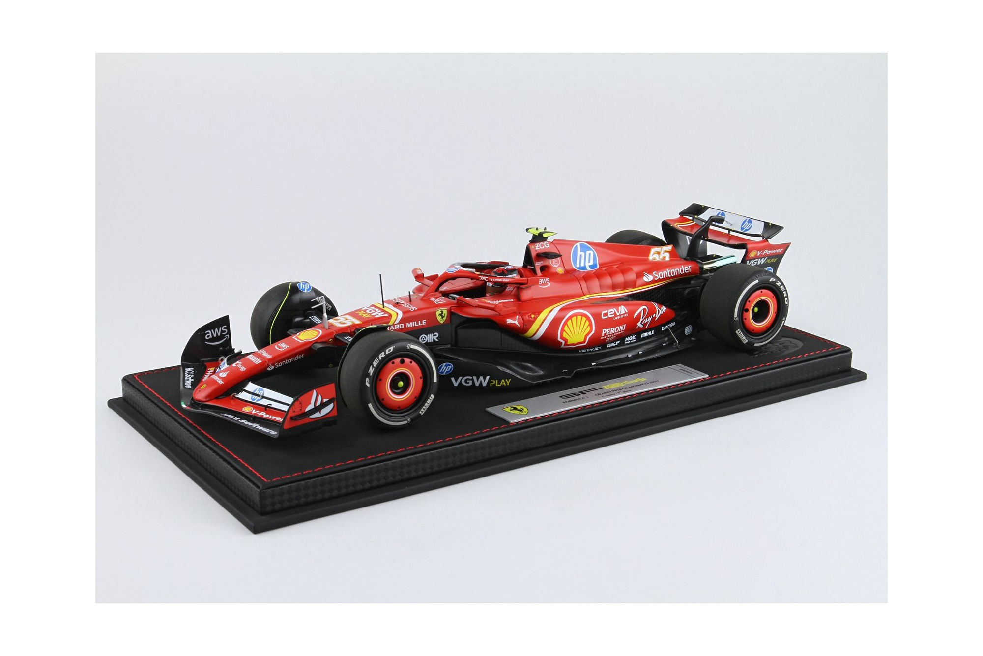 FERRARI SF24 MONACO GP 2024 DIECAST - LUXURY PACKAGING C. SAINZ 3RD POSITION / ФЕРРАРИ СФ24 МОНАКО ГРАН-ПРИ 2024 1:18