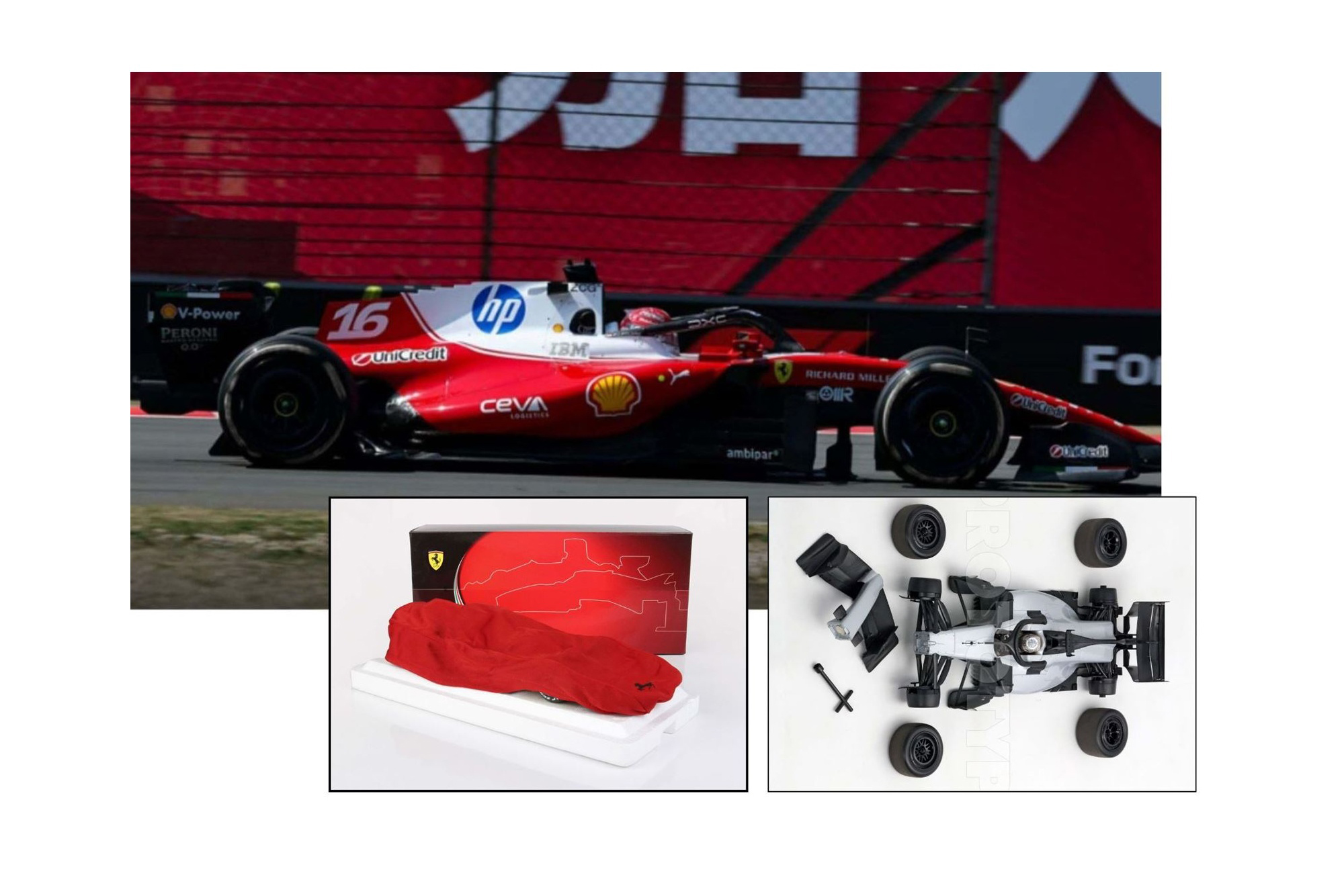 FERRARI SF26 F1 CHINESE GRAND PRIX - LECLERC - 4TH POSITION METAL DIECAST POLYFOAM PACK / ФЕРРАРИ СФ26 Ф1 КХИНЕСЕ ГРАН-ПРИ 1:18