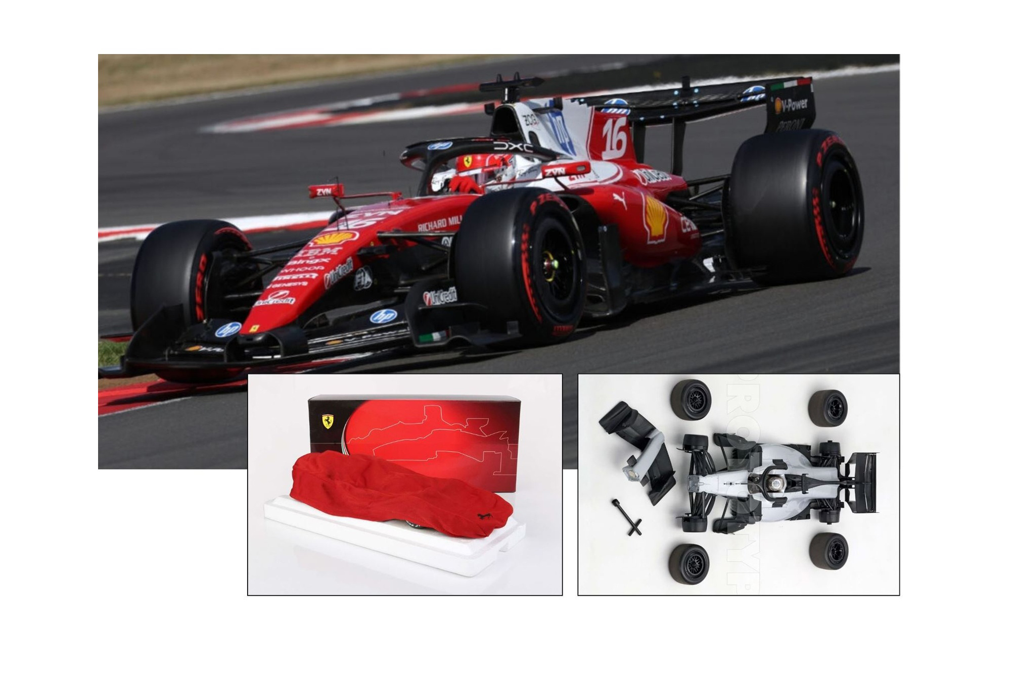 FERRARI SF26 F1 BRITISH GRAND PRIX - WINNER LECLERC METAL DIECAST POLYFOAM PACK / ФЕРРАРИ СФ26 Ф1 БРИТАНСКИЙ ГРАН-ПРИ 1:18
