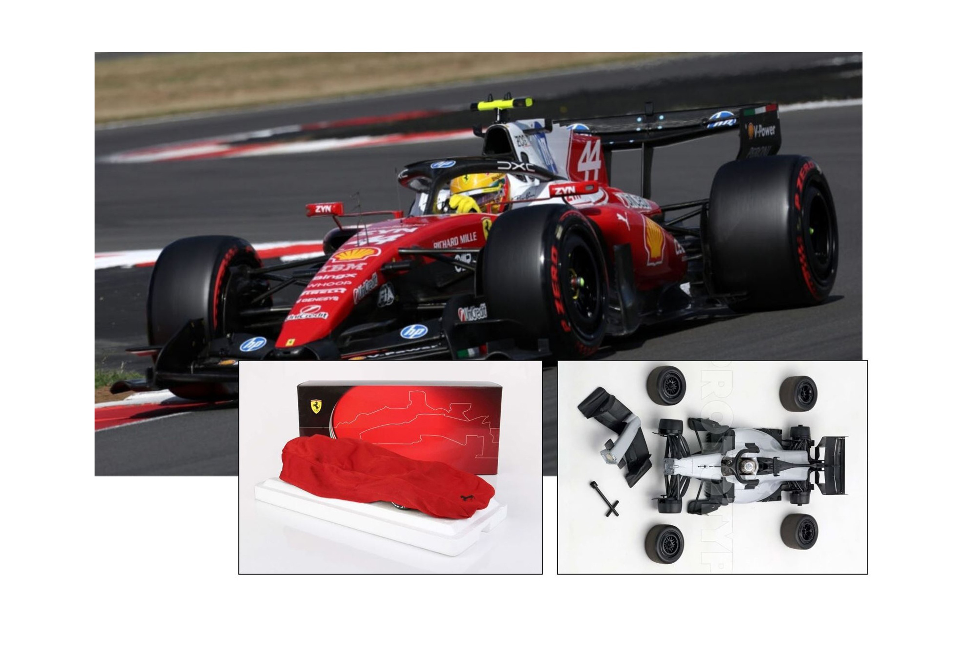 FERRARI SF26 F1 BRITISH GRAND PRIX - 3RD PLACE HAMILTON METAL DIECAST POLYFOAM PACK / ФЕРРАРИ СФ26 Ф1 БРИТАНСКИЙ ГРАН-ПРИ 1:18