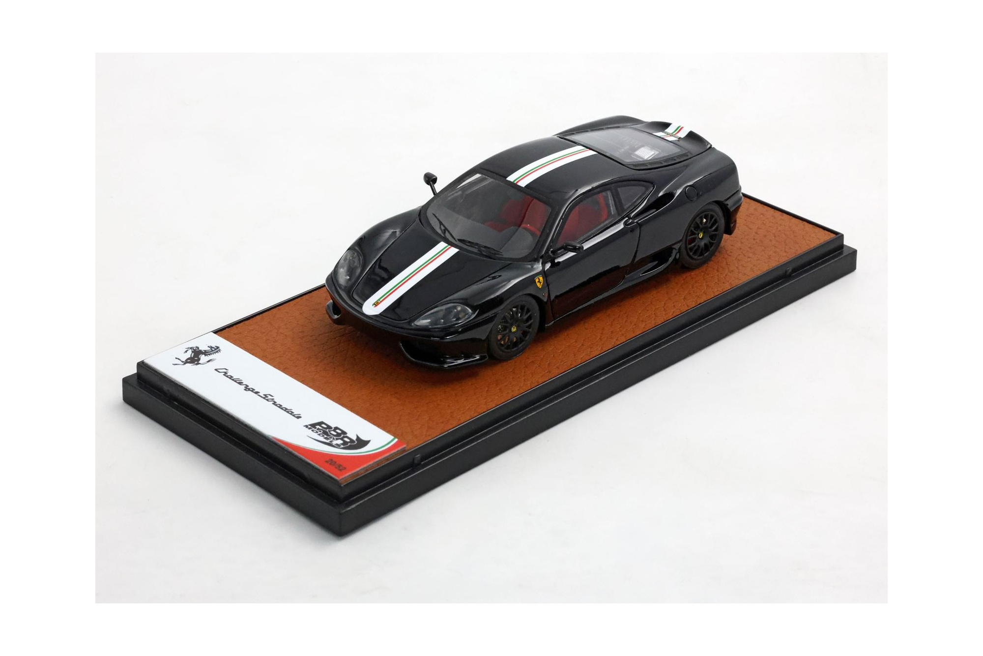 FERRARI 360 CHALLENGE STRADALE NERO DS WITH ITALIAN STRIPE / ФЕРРАРИ 360 КХАЛЛЕНГЕ СТРАДАЛЕ ДС ИТАЛИАН ПОЛОСА 1:43 ЧЕРНЫЙ