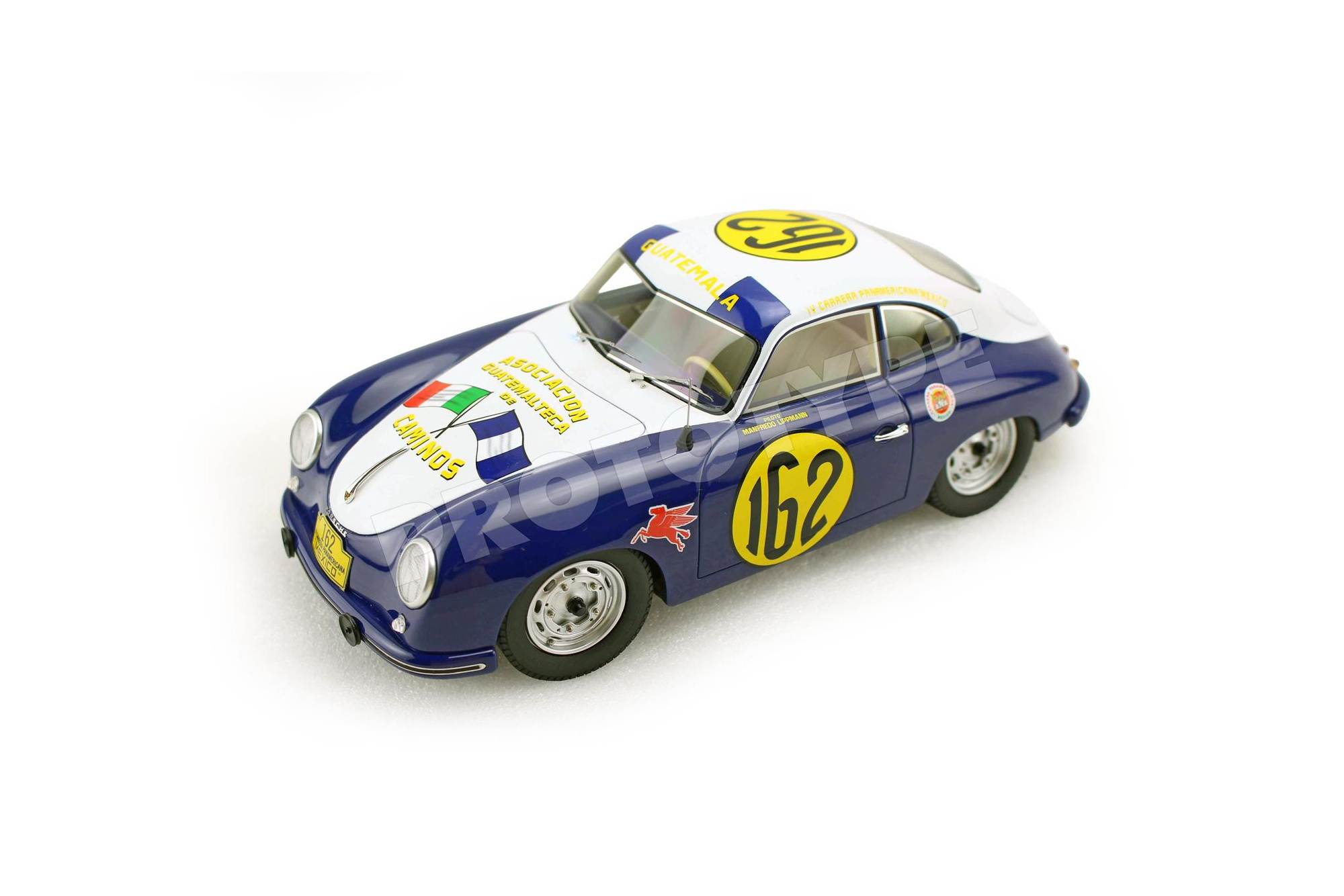 PORSCHE 356A - 4TH CARRERA PANAMERICANA 1954 ASOCIATION GUATEMALTECA CAR N162 / ПОРШЕ 356А 1954 1:18