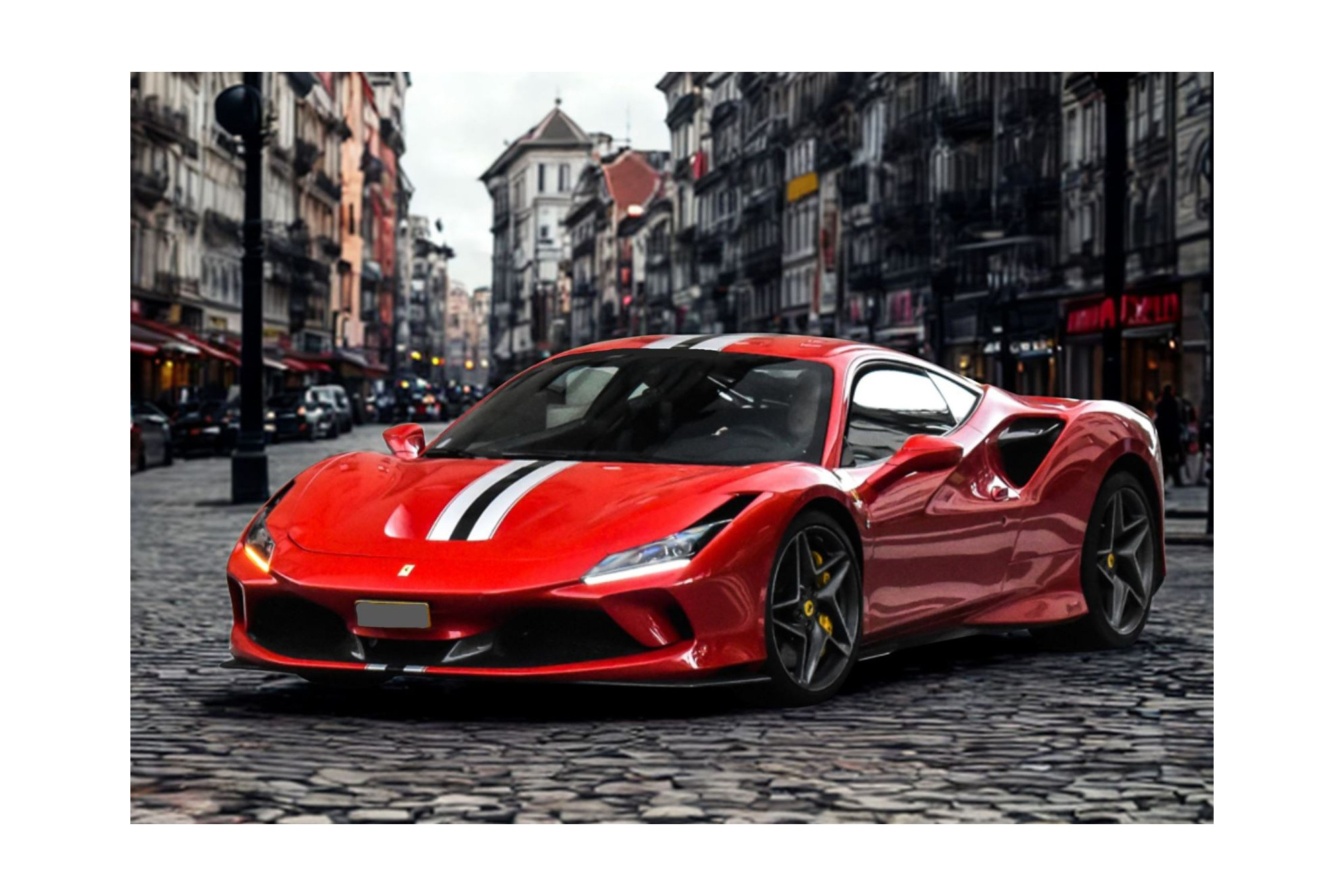FERRARI F8 TRIBUTO ROSSO CORSA 322 WITH ARGENTO NURBURGRING AND BLACK LIVERY / ФЕРРАРИ Ф8 ТРИБУТО 322 НУРБУРГРИНГ ЛИВЕРИ 1:43 КРАСНЫЙ