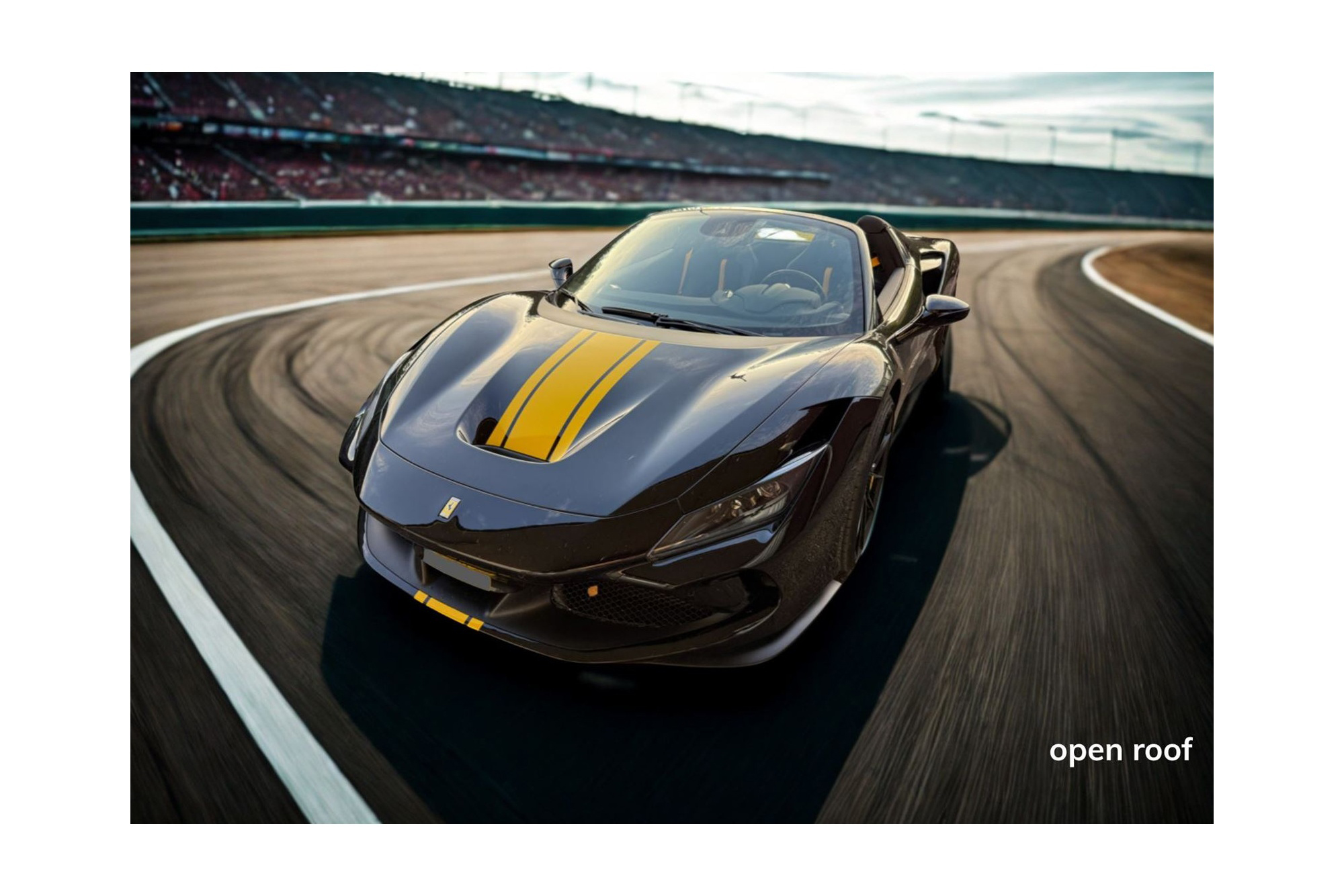FERRARI F8 TRIBUTO SPIDER NERO DS WITH GIALLO MODENA LIVERY / ФЕРРАРИ Ф8 ТРИБУТО СПАЙДЕР ДС ЛИВЕРИ 1:43 ЖЕЛТЫЙ