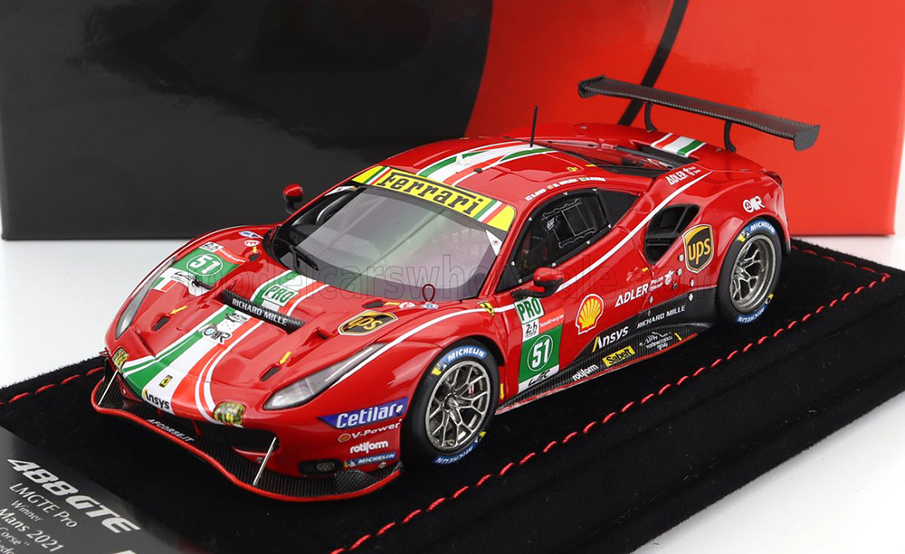 FERRARI 488 GTE 3.9L TURBO V8 TEAM AF CORSE N 51 WINNER LMGTE PRO CLASS 24H LE MANS 2021 J.CALADO - A.PIER GUIDI - C.LEDOGAR, RED