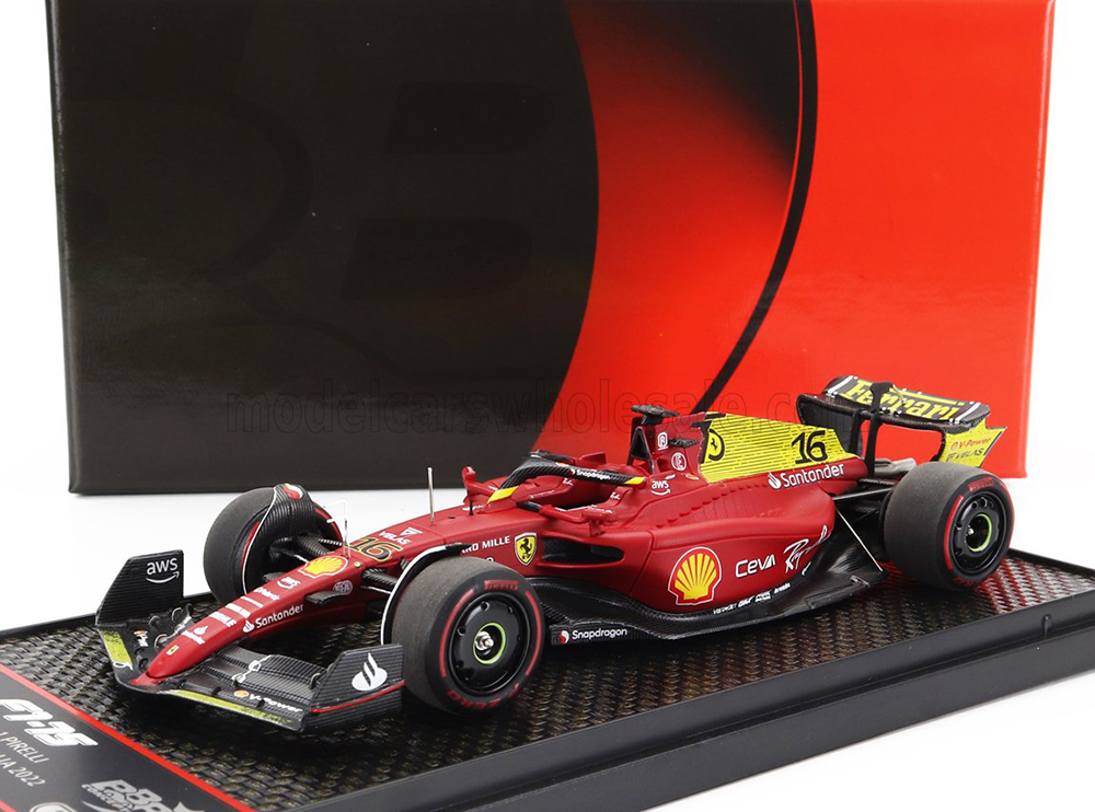 FERRARI F1-75 SCUDERIA FERRARI #16 2ND MONZA ITALY (POLE POSITION) GP (2022) CHARLES LECLERC, RED YELLOW