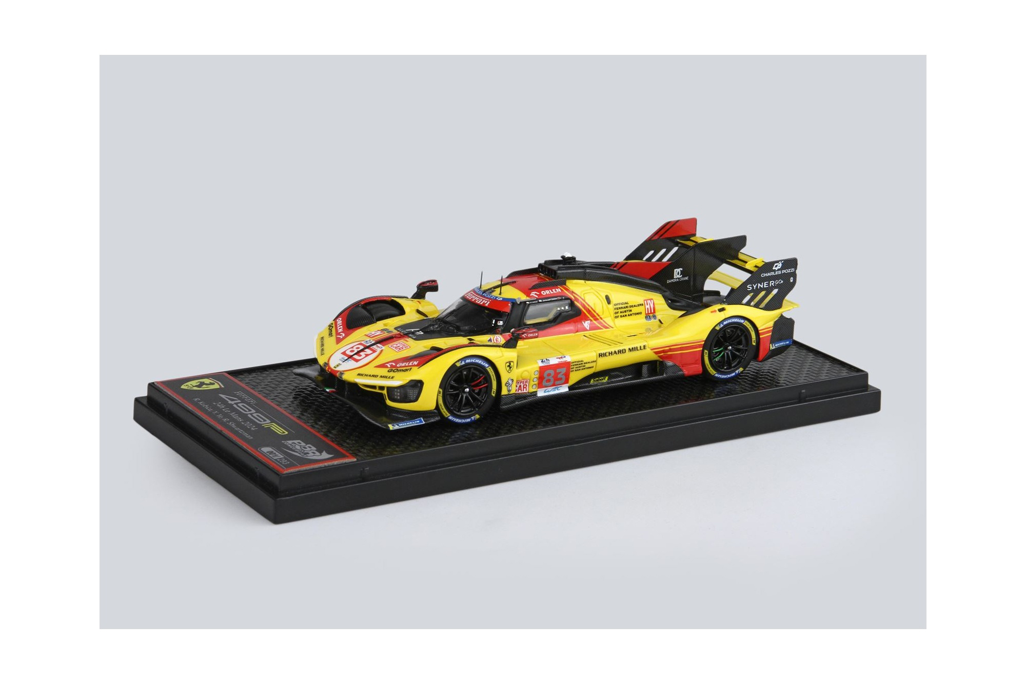 FERRARI 499P CAR N. 83 - LE MANS 2024 DRIVERS KUBICA YE SHWARTZMAN / ФЕРРАРИ 499П АВТОМОБИЛЬ № 83 2024 1:43