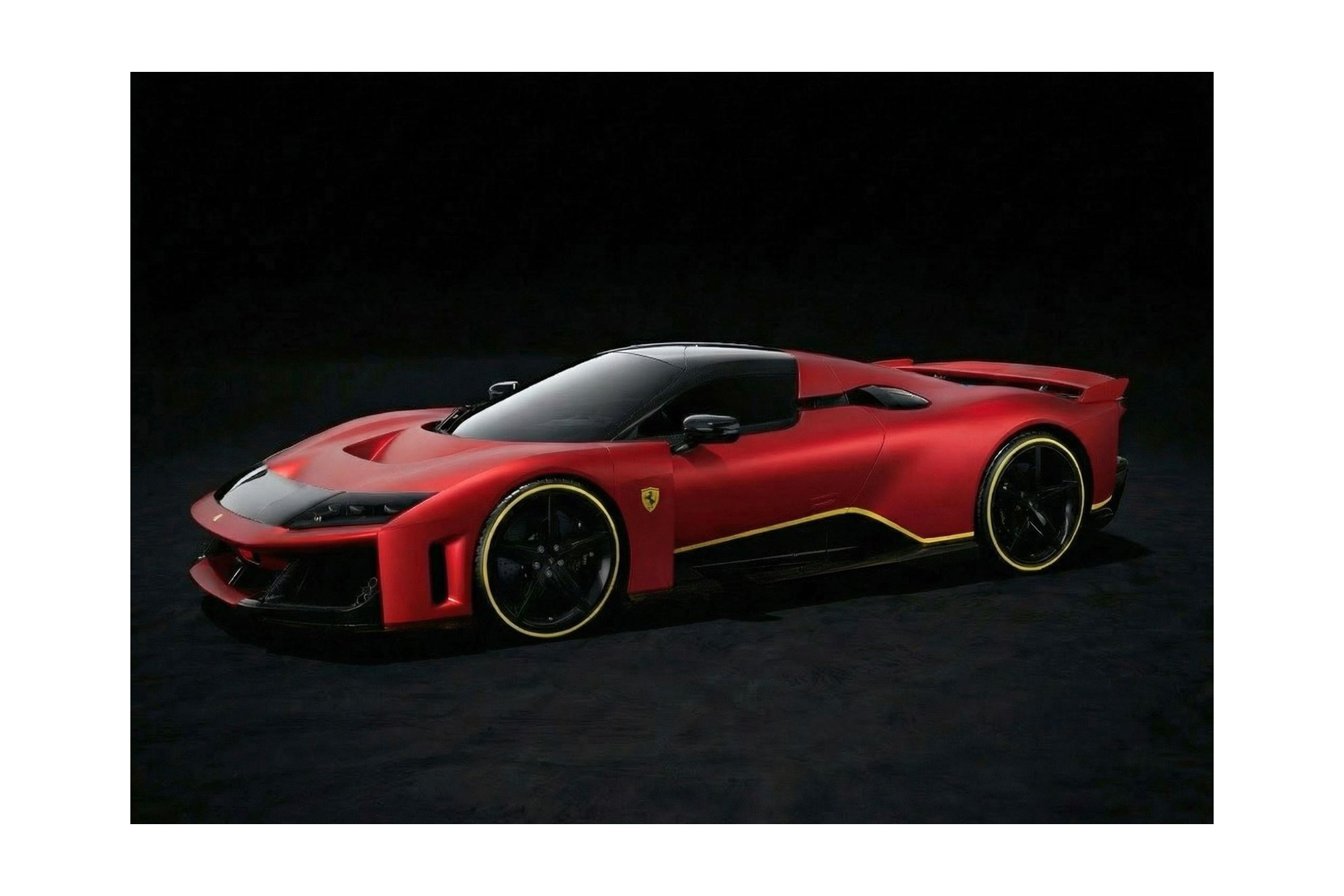 FERRARI F80 ROSSO MAGMA MATT WITH YELLOW ACCENTS / ФЕРРАРИ Ф80 МАГМА МАТТ АККЕНТС 1:43 КРАСНЫЙ
