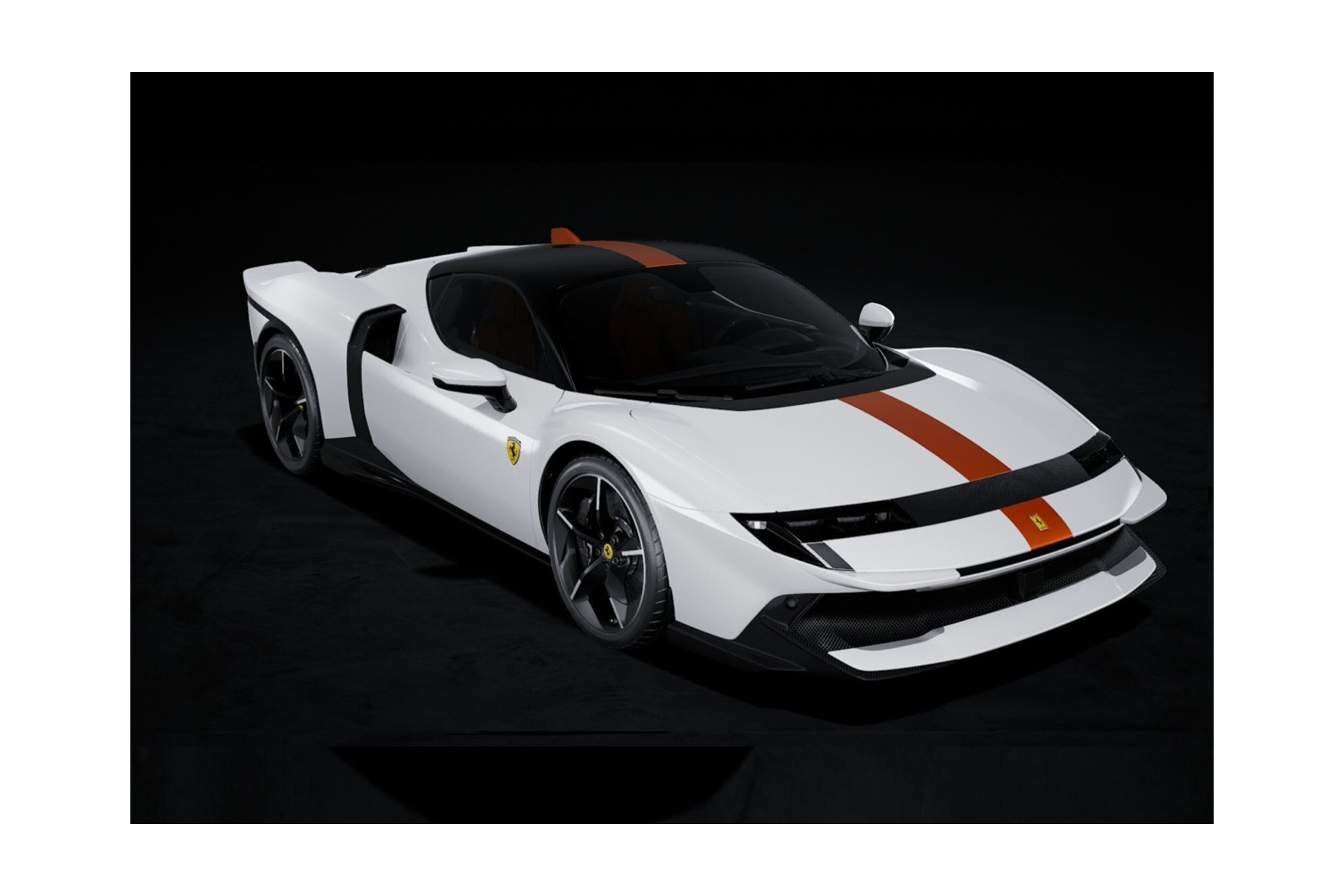 FERRARI 849 TESTAROSSA BIANCO ITALIA WITH GIALLO AMBRA STRIPE / ФЕРРАРИ 849 ТЕСТАРОССА ИТАЛИА АМБРА ПОЛОСА 1:43 ЖЕЛТЫЙ