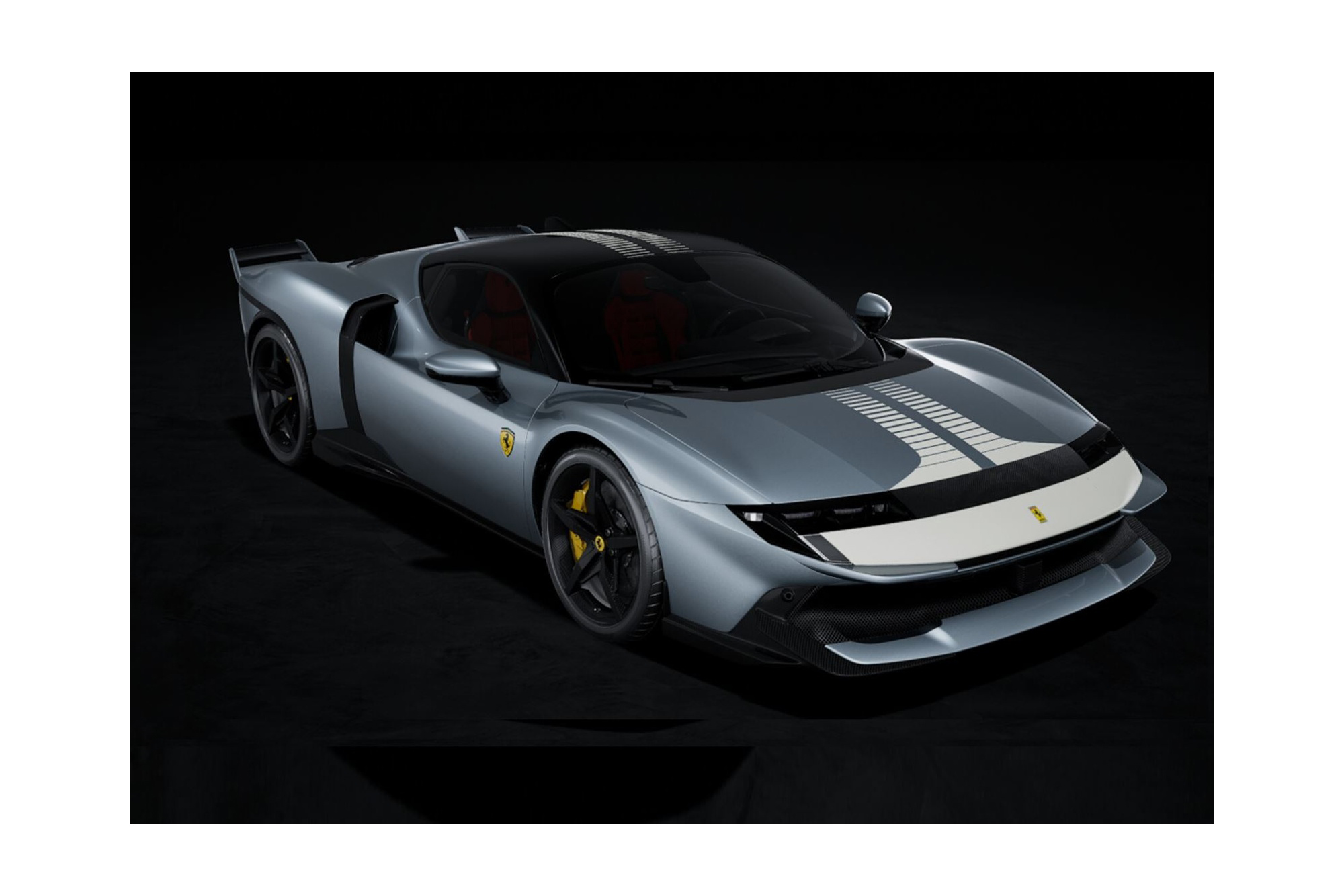 FERRARI 849 TESTAROSSA ASSETTO FIORANO GRIGIO TITANIO MATT WITH WHITE LIVERY PRESS VERSION / ФЕРРАРИ 849 ТЕСТАРОССА АССЕТТО ТИТАНИО МАТТ ЛИВЕРИ ПРЕСС ВЕРСИОН 1:43 БЕЛЫЙ