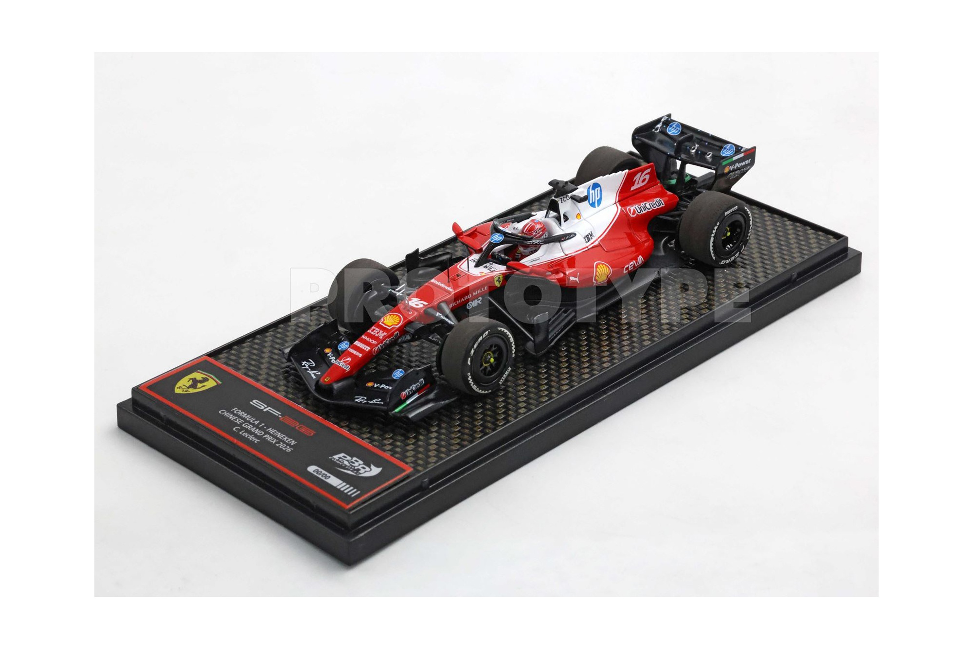 FERRARI SF26 F1 CHINESE GRAND PRIX DRIVER INCLUDED - METAL DIECAST LECLERC - FOURTH POSITION / ФЕРРАРИ СФ26 Ф1 КХИНЕСЕ ГРАН-ПРИ ПИЛОТ ИНКЛУДЕД 1:43