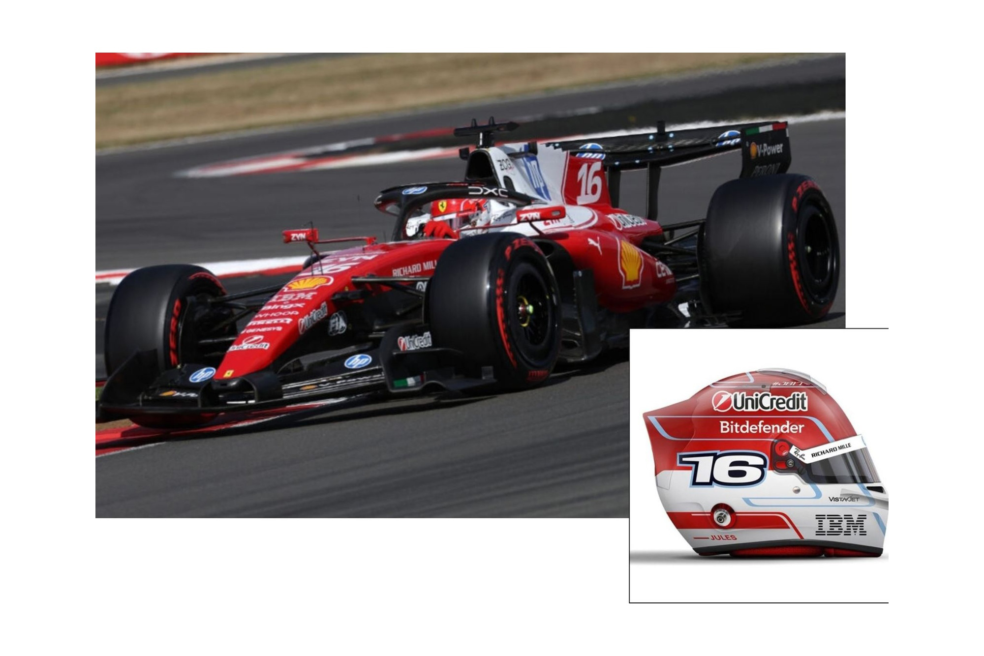 FERRARI SF26 F1 BRITISH GRAND PRIX - INCLUDED DRIVER LECLERC WINNER - METAL DIECAST / ФЕРРАРИ СФ26 Ф1 БРИТАНСКИЙ ГРАН-ПРИ 1:43