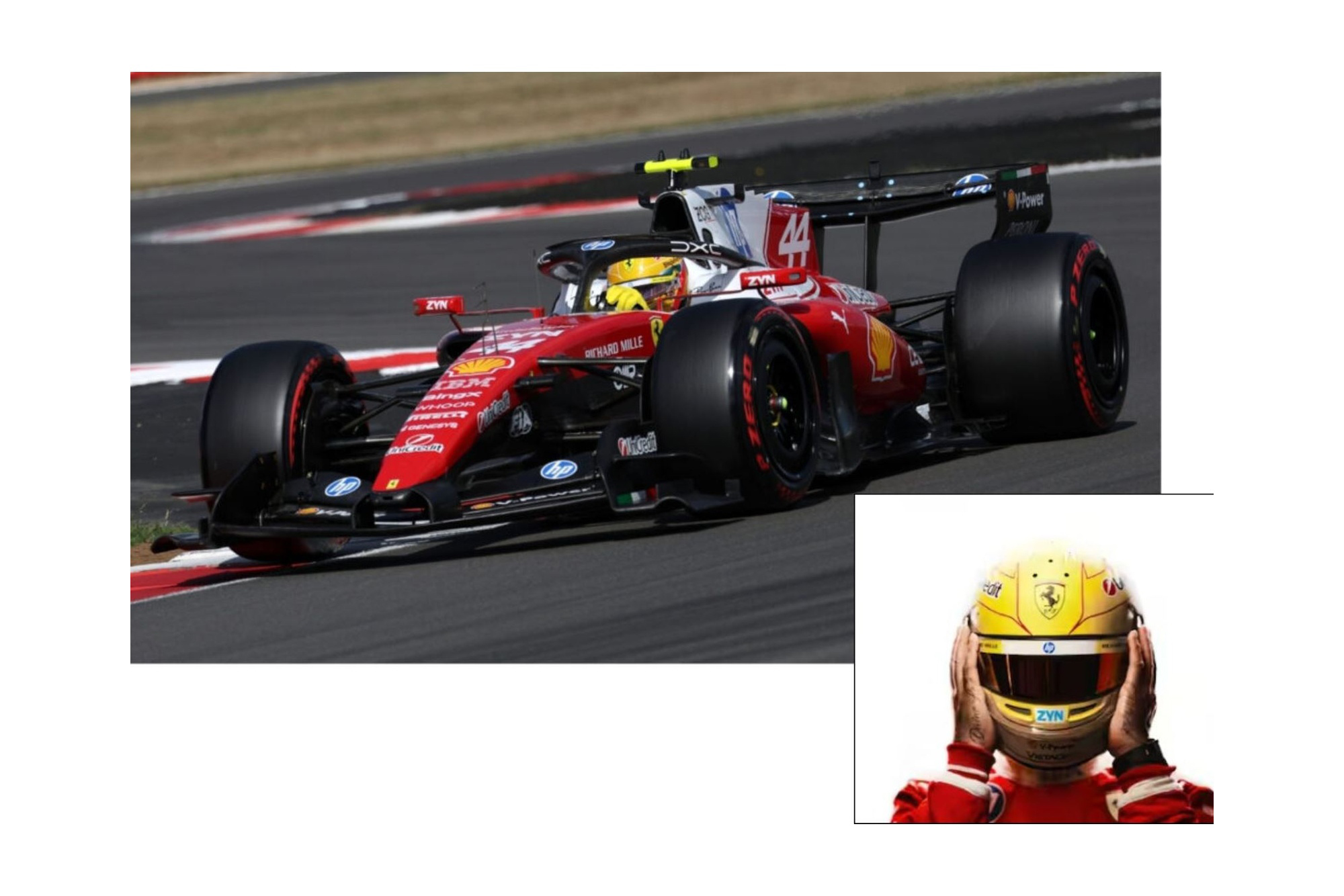 FERRARI SF26 F1 BRITISH GRAND PRIX - INCLUDED DRIVER 3RD PLACE HAMILTON - METAL DIECAST / ФЕРРАРИ СФ26 Ф1 БРИТАНСКИЙ ГРАН-ПРИ 1:43