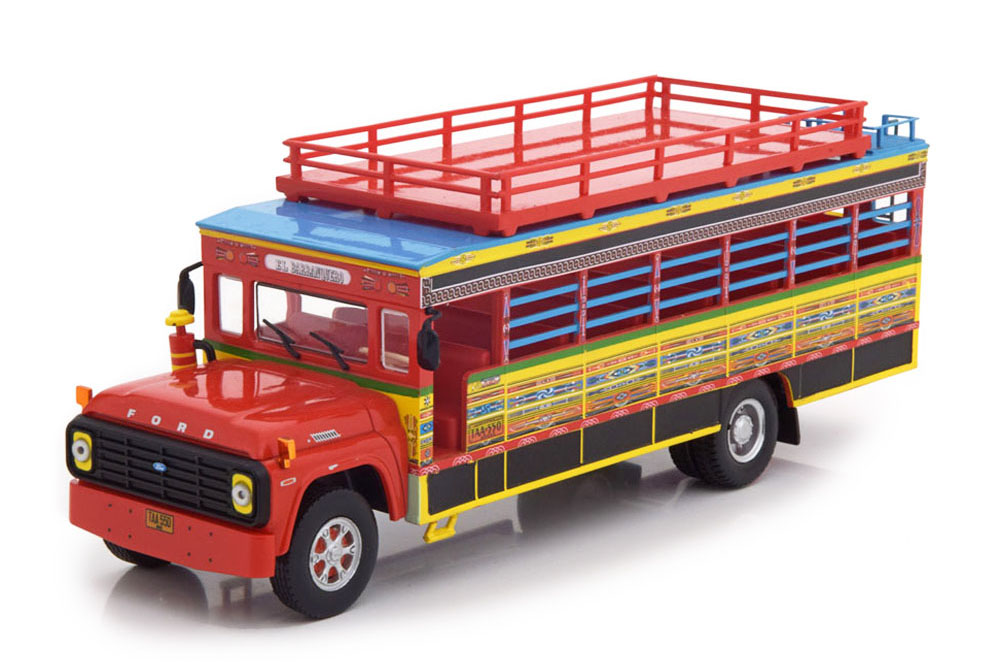 FORD F-600 CHIVA COLOMBIA 1990 RED/BLUE/YELLOW