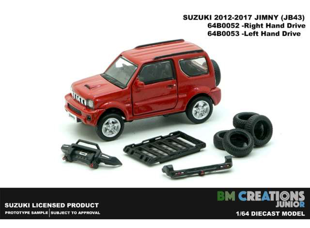SUZUKI JIMNY LB43 1998 (ПРАВОРУЛЬНЫЙ) КРАСНЫЙ (ДЛИНА МОДЕЛИ 6-10 СМ)