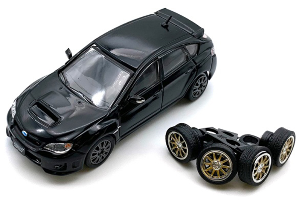 SUBARU IMPREZA WRX 2009 (ЛЕВОРУЛЬНЫЙ) ЧЕРНЫЙ (ДЛИНА МОДЕЛИ 6-10 СМ)