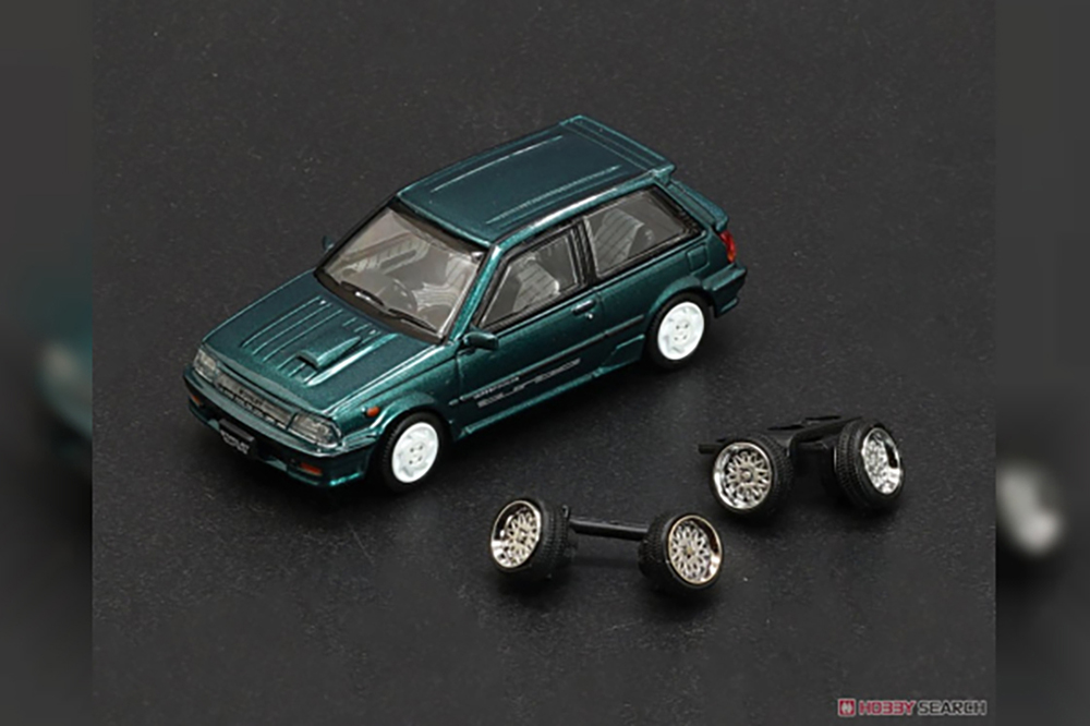 TOYOTA STARLET TURBO S EP71 (1988), GREEN (ДЛИНА МОДЕЛИ 6-10 СМ)