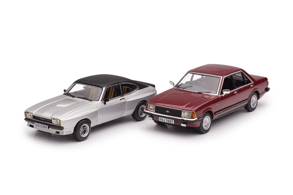FORD CAPRI MK2 X-PACK СЕРЕБРИСТЫЙ С ЧЕРНЫМ И FORD GRANADA MK2 2.8I GHIA БОРДОВЫЙ