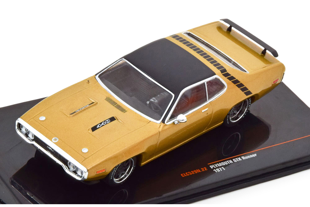 PLYMOUTH GTX RUNNER 1971 GOLD METALLIC/BLACK