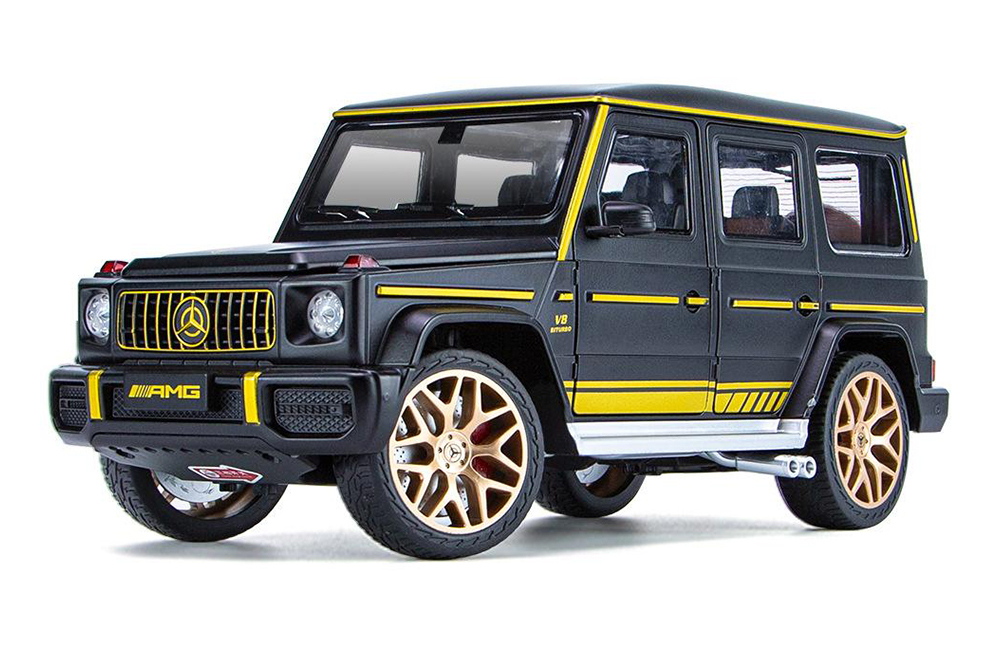 MERCEDES W463 G63 AMG G-CLASS 2017 BLACK / МЕРСЕДЕС ГЕЛЕНДВАГЕН ГЕЛИК ЧЕРНЫЙ (ДЛИНА 28 СМ) СВЕТЯТСЯ ФАРЫ + ЗВУК (БЕЗ УПАКОВКИ)