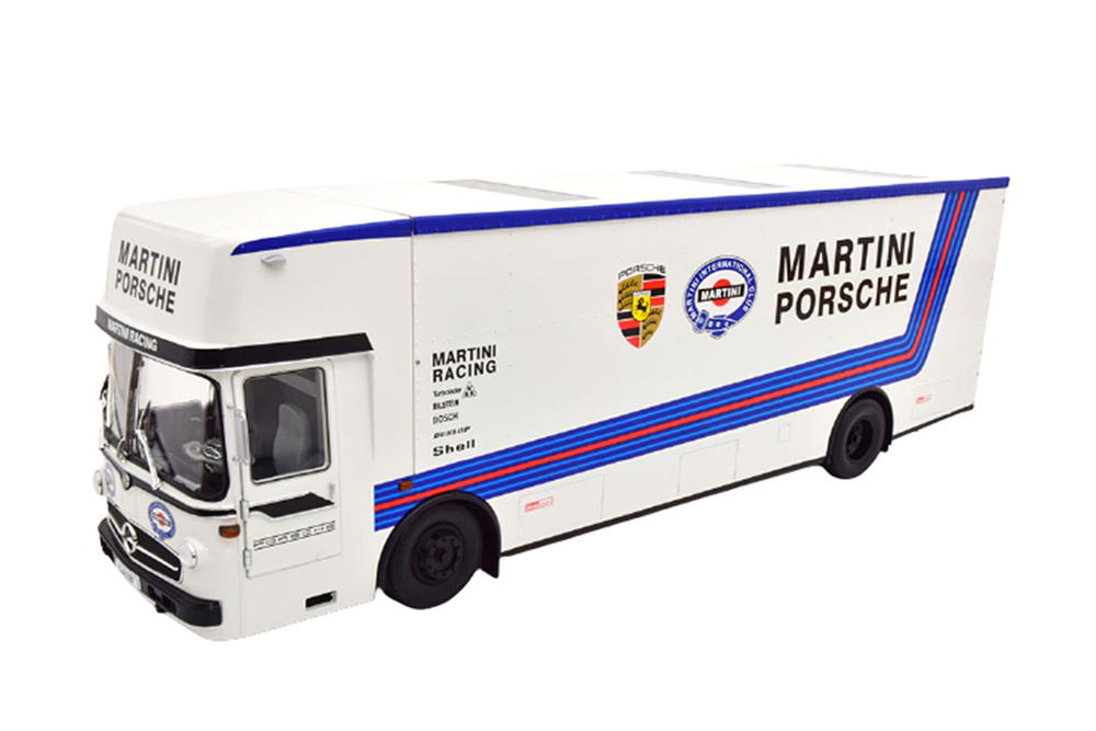 MERCEDES O317 PORSCHE RACE TRANSPORTER MARTINI RACING 1968 MARTINI